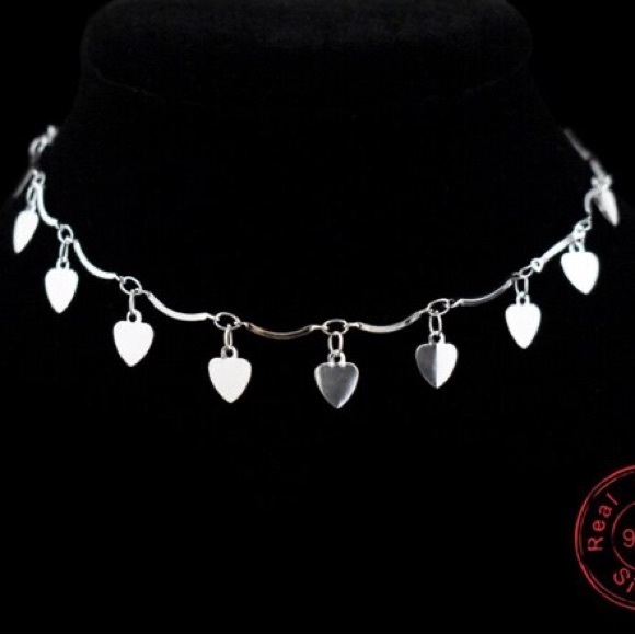 Bohemia 925 Sterling Silver Heart Pendant Anklets Bracelet - Picture 2 of 7